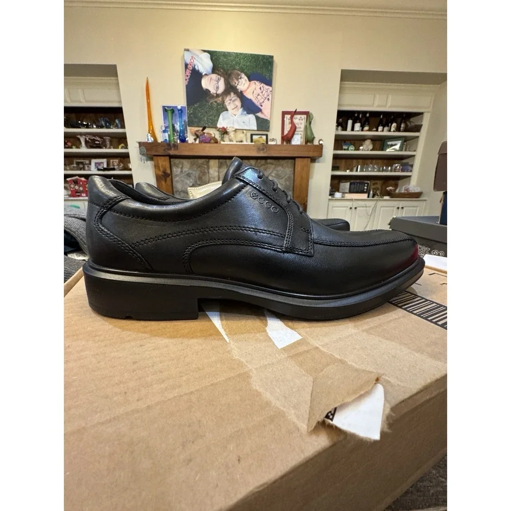 Ecco‎ Mens Helsinki Classic Black Oxford Derby Lace Shoes Size 44 US 10-10.5